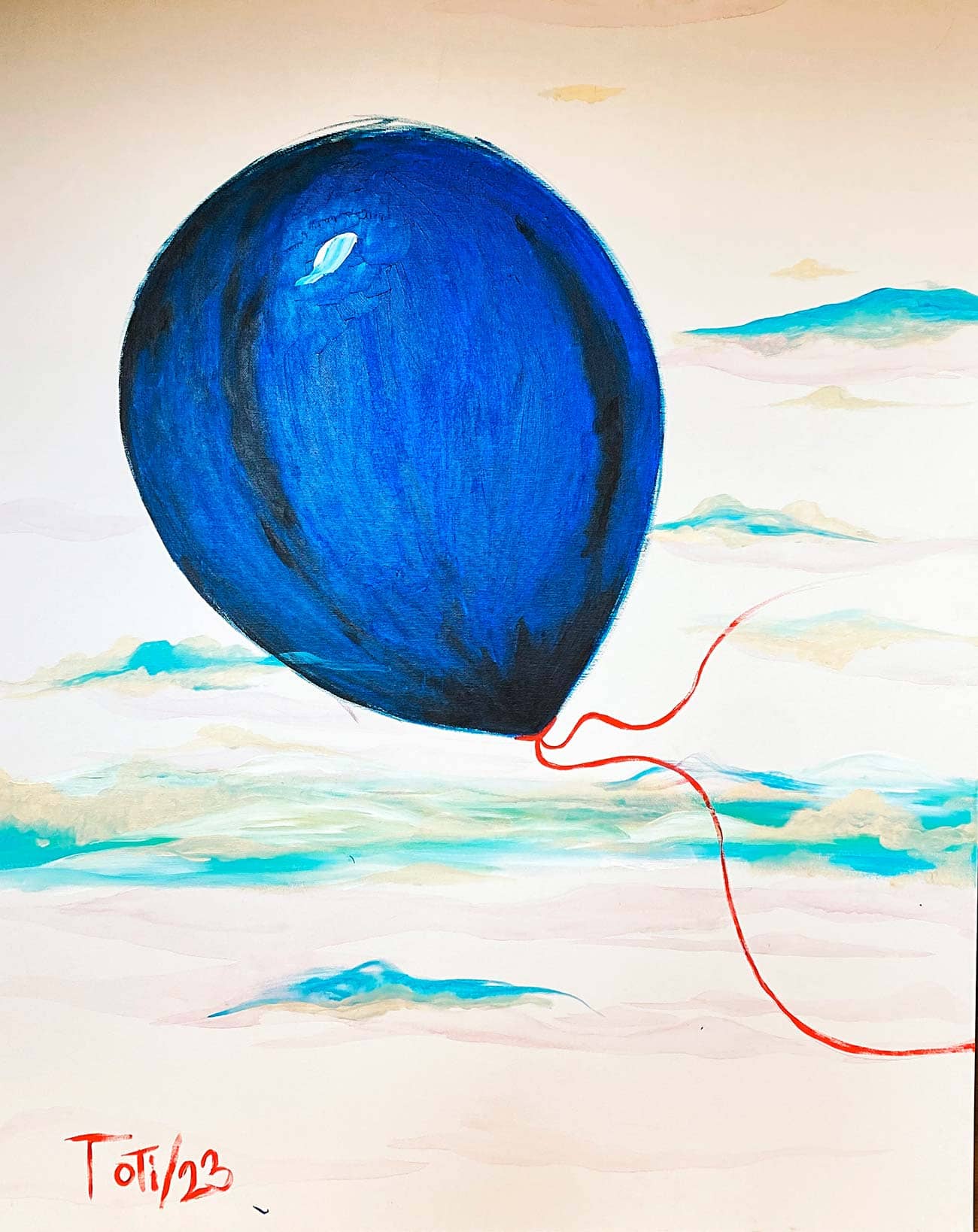 Image painting the blue balloon Gr Image painting the blue balloon Gr