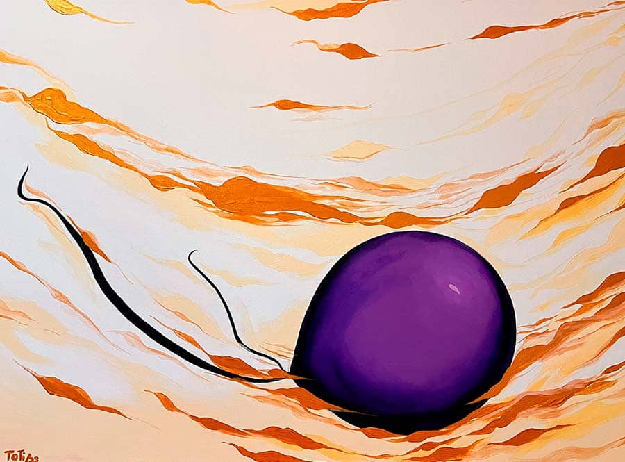 Surrender by Rosana Auqué, contemporary acrylic painting on canvas, Volare Collection