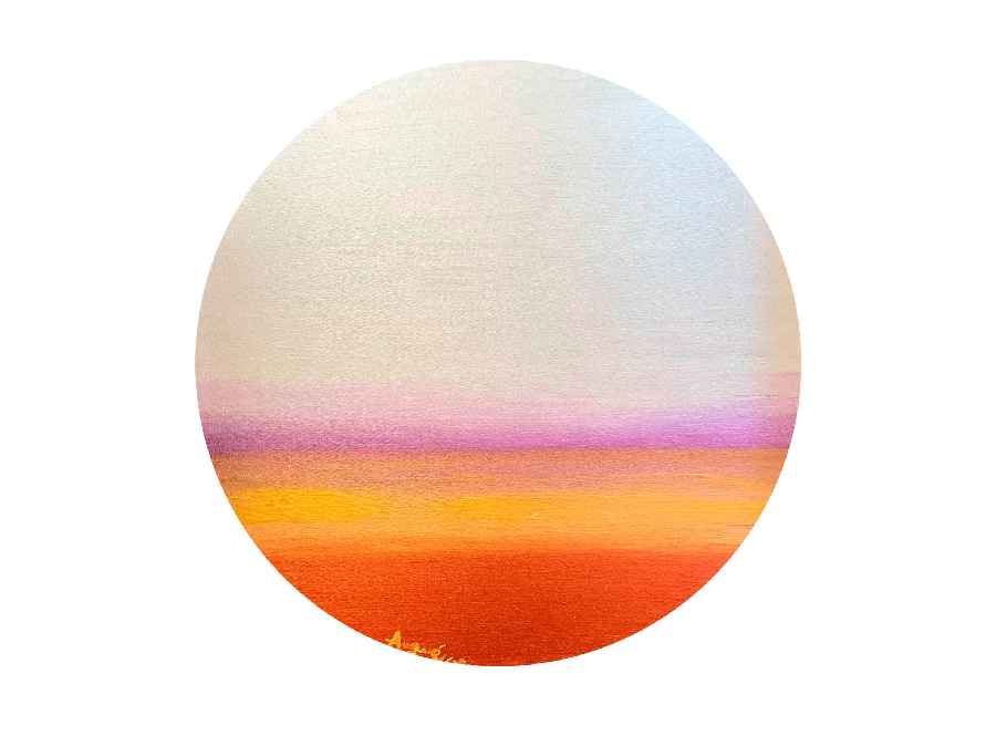 image-of-the-artwork-grace Grace by Rosana Auqué, vibrant abstract acrylic painting on canvas (60 cm diameter), Fun Collection, 2022