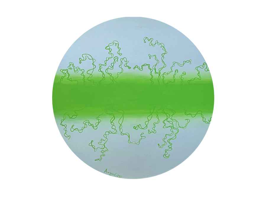 Lime by Rosana Auqué, contemporary abstract painting on canvas, Connection Collection