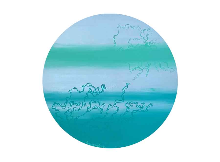 Mint by Rosana Auqué, contemporary abstract acrylic painting on canvas, Connection Collection