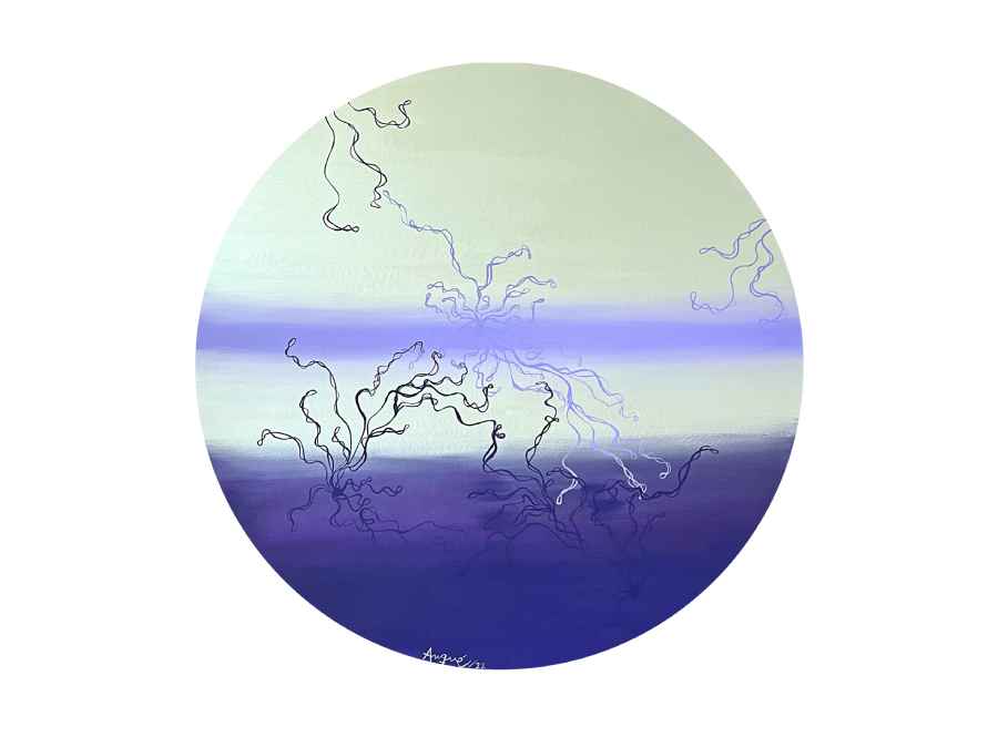Oasis by Rosana Auqué, contemporary abstract acrylic painting on canvas, Connection Collection
