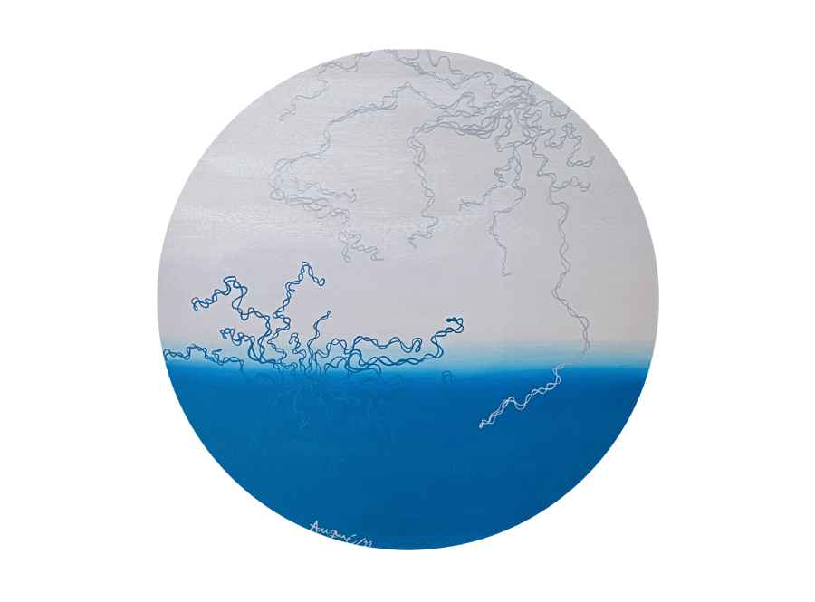 Santa Marta by Rosana Auqué, contemporary abstract painting inspired by landscape, memory, and tropical atmosphere