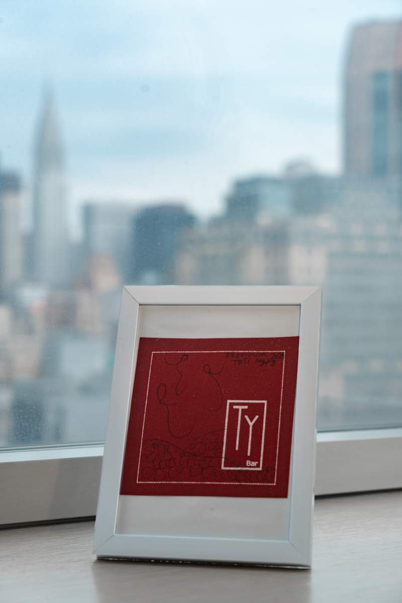 Artistic napkin from Ty Bar Restaurant by Rosana Auque