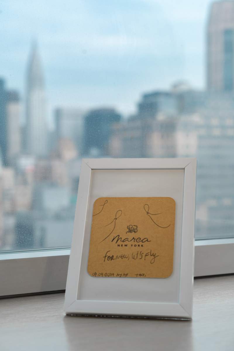 Marea Restaurant napkin turned into artwork by Rosana Auque