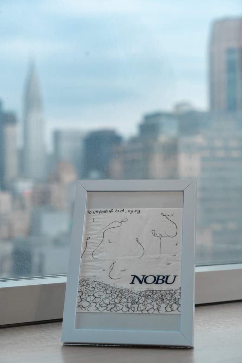 Artistic napkin from Nobu Restaurant by Rosana Auque