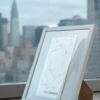 The Modern NYC napkin customized with art by Rosana Auque