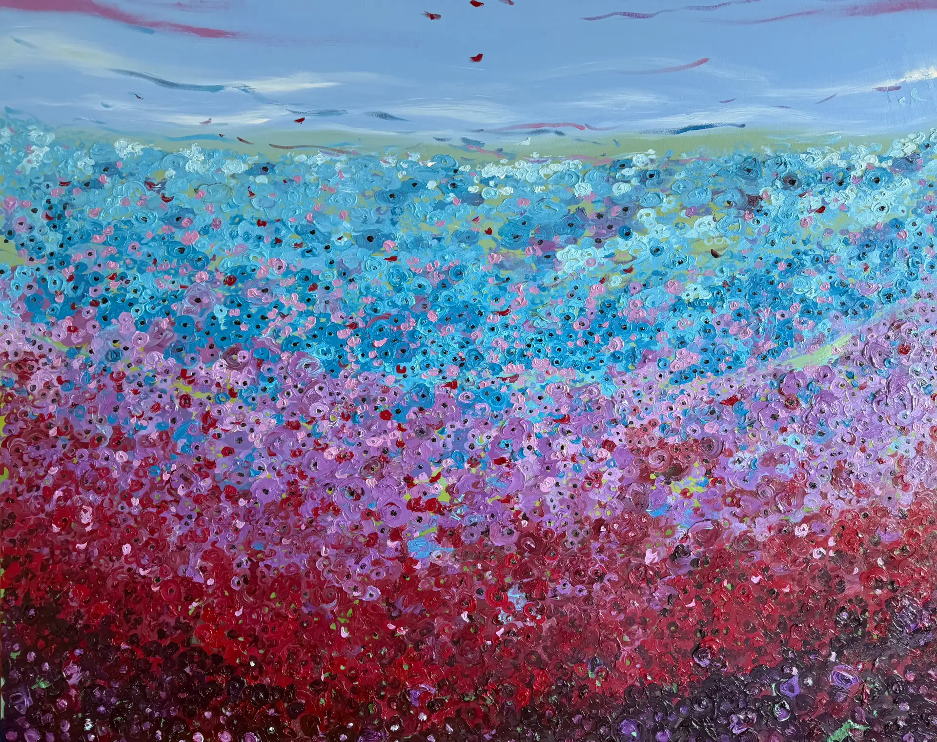 Bloom by Rosana Auqué, contemporary artwork with organic forms and vibrant color