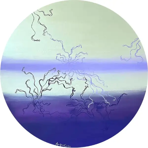 Oasis by Rosana Auqué, painting from the Connection exhibition in Santa Marta, Colombia