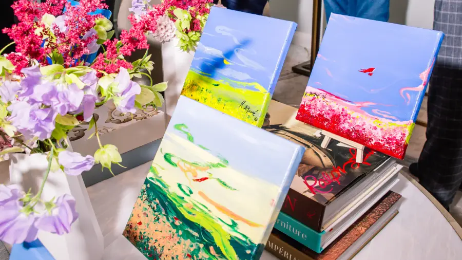 flowers-series-small-paintings-rosana-auque-evening-of-art-new-york Flowers series and small paintings by Rosana Auqué at An Evening of Art in New York